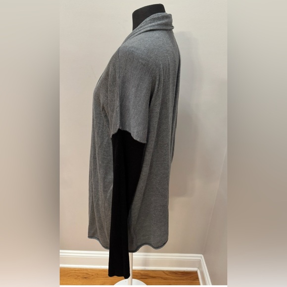 Apt 9 ladies‎ gray open front cardigan black sleeves acrylic rayon size XL - Picture 2 of 9